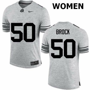 NCAA Ohio State Buckeyes Women's #50 Nathan Brock Gray Nike Football College Jersey WVG5645OD